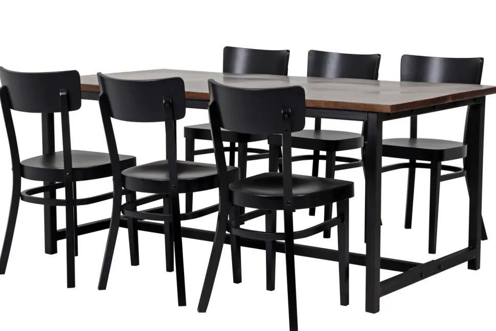 ACAZIA KOT-61 IRON RUOKAPÖYTÄ 200 x 100 CM + 6 CAFE PLUS TUOLIA