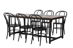 ACAZIA KOT-61 IRON RUOKAPÖYTÄ 200 X 100 CM + 6 WIENILÄISTUOLIA