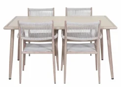 AMALFI PÖYTÄ 150x90 CM + 4 AMALFI NARUPUNOSTUOLIA