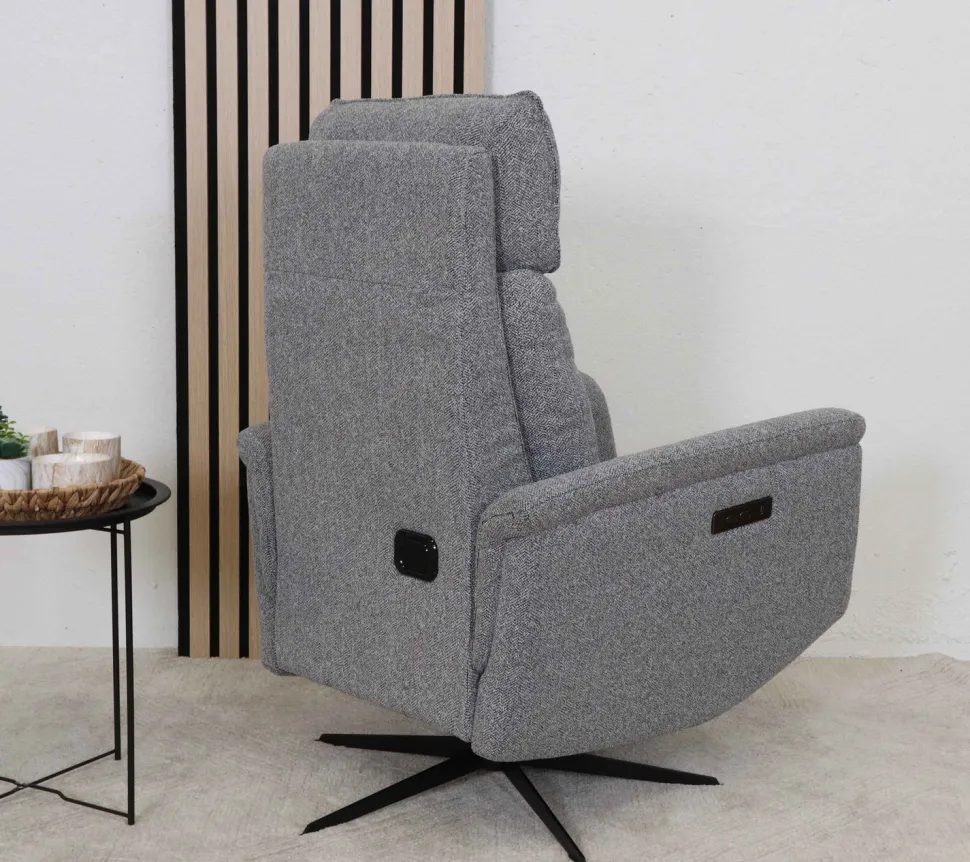 APOLLO RECLINER TUOLI SÄHKÖSÄÄDÖILLÄ HARMAA KANGAS