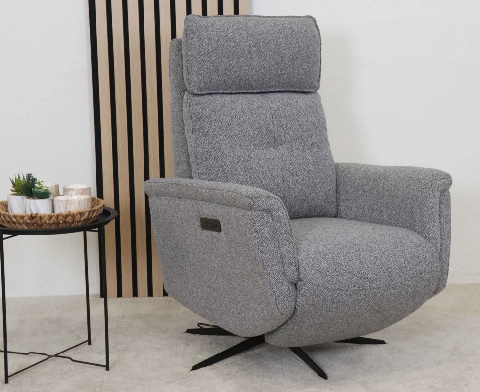 APOLLO RECLINER TUOLI SÄHKÖSÄÄDÖILLÄ HARMAA KANGAS