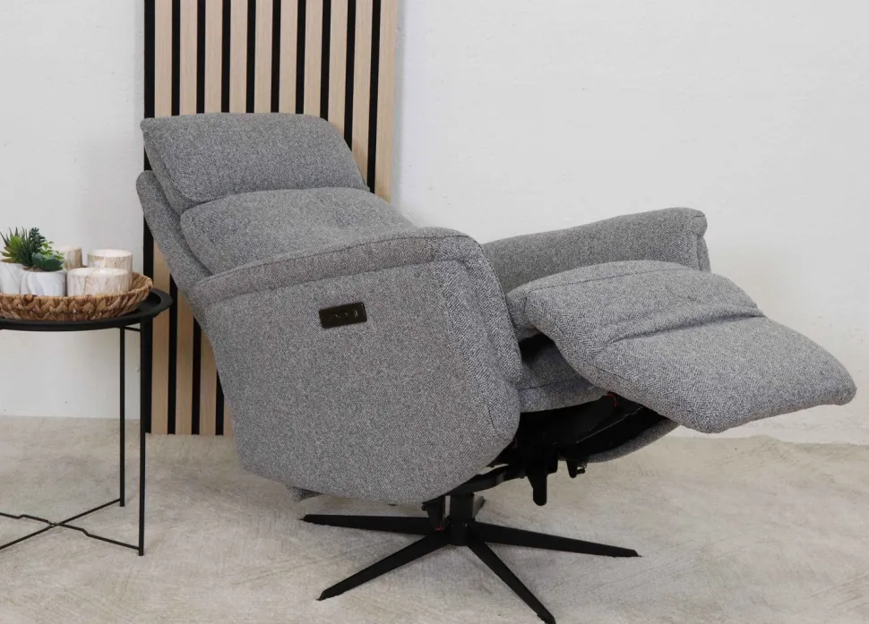 APOLLO RECLINER TUOLI SÄHKÖSÄÄDÖILLÄ HARMAA KANGAS
