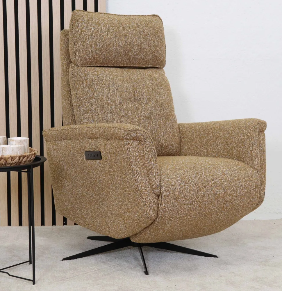 APOLLO RECLINER TUOLI SÄHKÖSÄÄDÖILLÄ KELTAINEN KANGAS