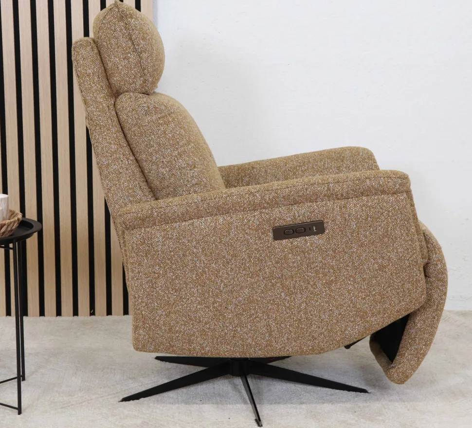 APOLLO RECLINER TUOLI SÄHKÖSÄÄDÖILLÄ KELTAINEN KANGAS