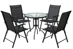 Bistro 80 cm pöytä + 4 Telex taittotuolia