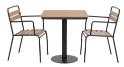 Cafe terassipöytä + 2 Cafe terassituolia ilman käsinojia