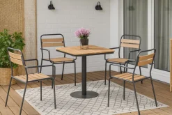 Cafe terassipöytä + 4 Cafe terassituolia käsinojilla