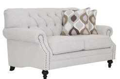 Chesterfield 2-istuttava sohva beige kangas