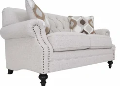 Chesterfield 2-istuttava sohva beige kangas