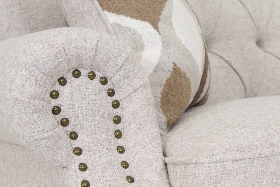 Chesterfield 3-istuttava sohva beige kangas