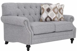 Chesterfield 2-istuttava sohva harmaa kangas
