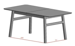 Curved jatkettava tammi ruokapöytä
