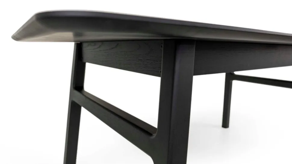 Curved jatkettava tammi ruokapöytä