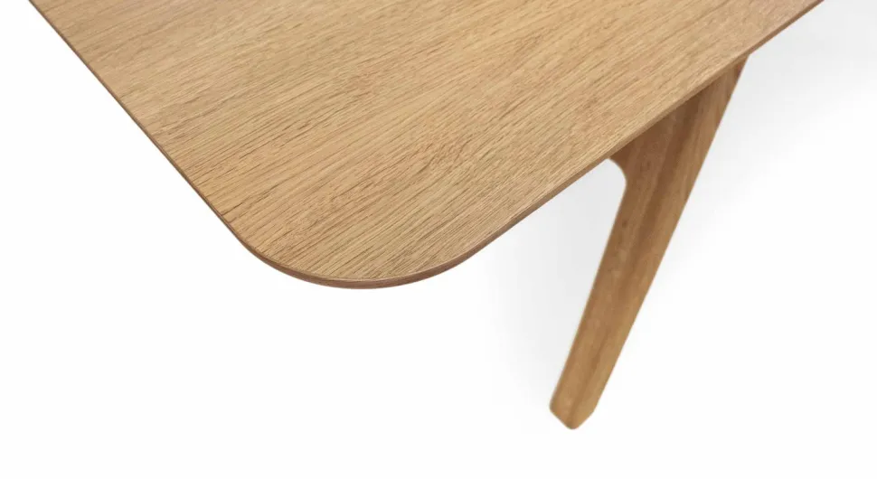 Curved jatkettava tammi ruokapöytä