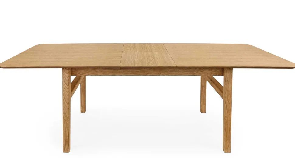 Curved jatkettava tammi ruokapöytä