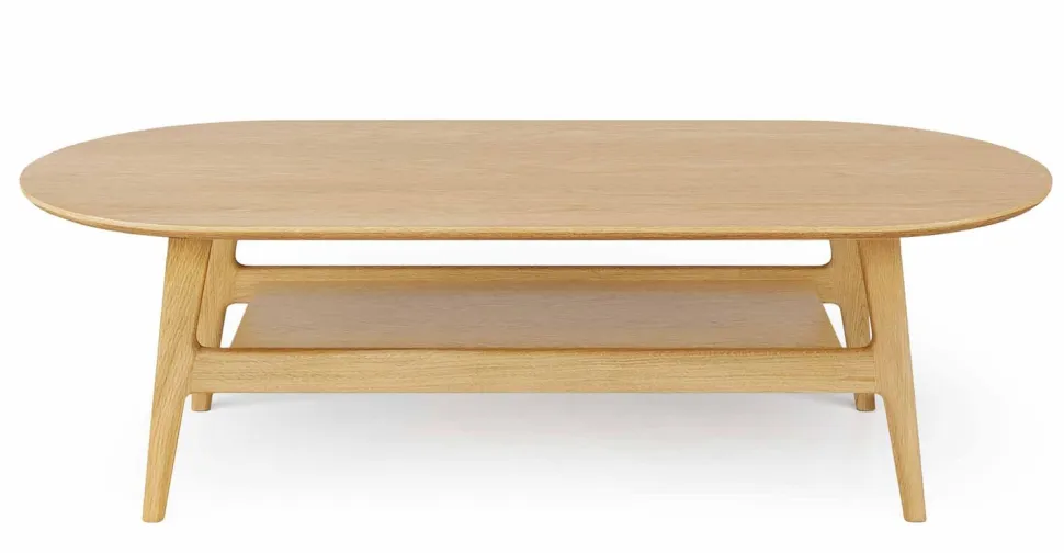 Curved tammi sohvapöytä
