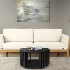 Drum pyöreä tammi sohvapöytä 83 cm mustana