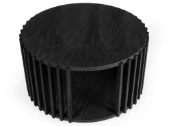 Drum pyöreä tammi sohvapöytä 83 cm mustana