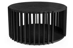 Drum pyöreä tammi sohvapöytä 83 cm mustana