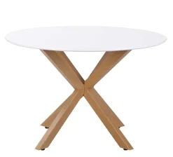 Felix pyöreä ruokapöytä puunvärisillä metallijaloilla 110 cm
