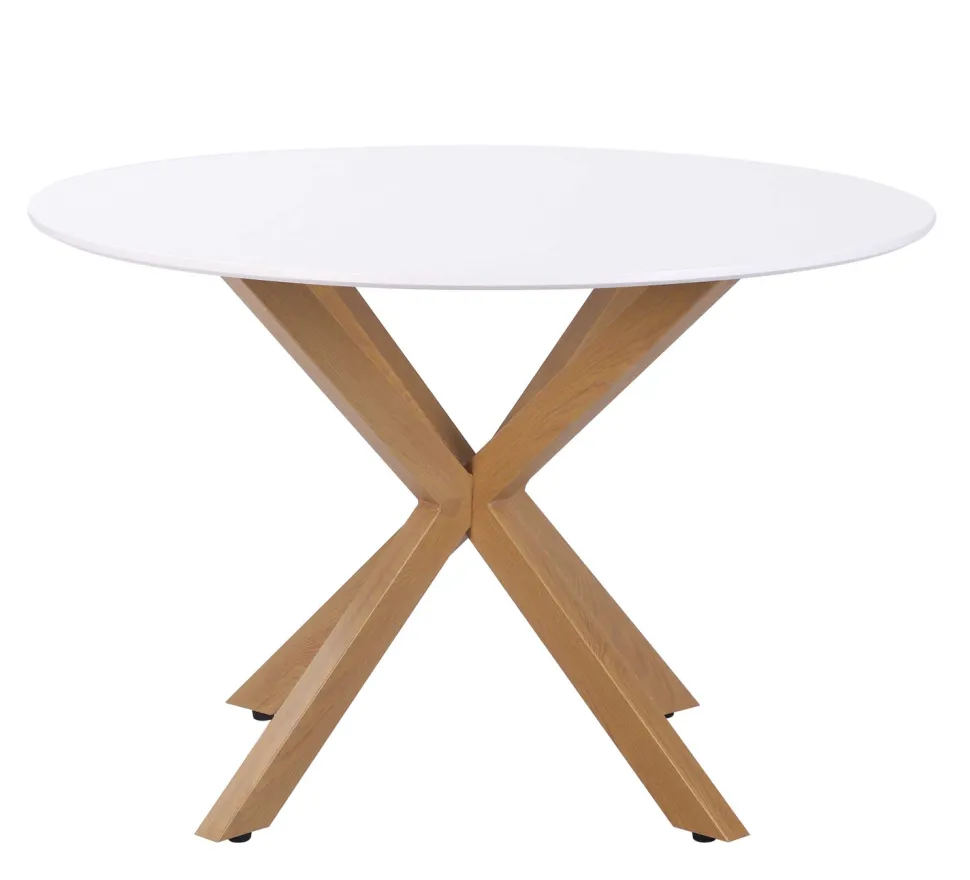 Felix pyöreä ruokapöytä puunvärisillä metallijaloilla 110 cm