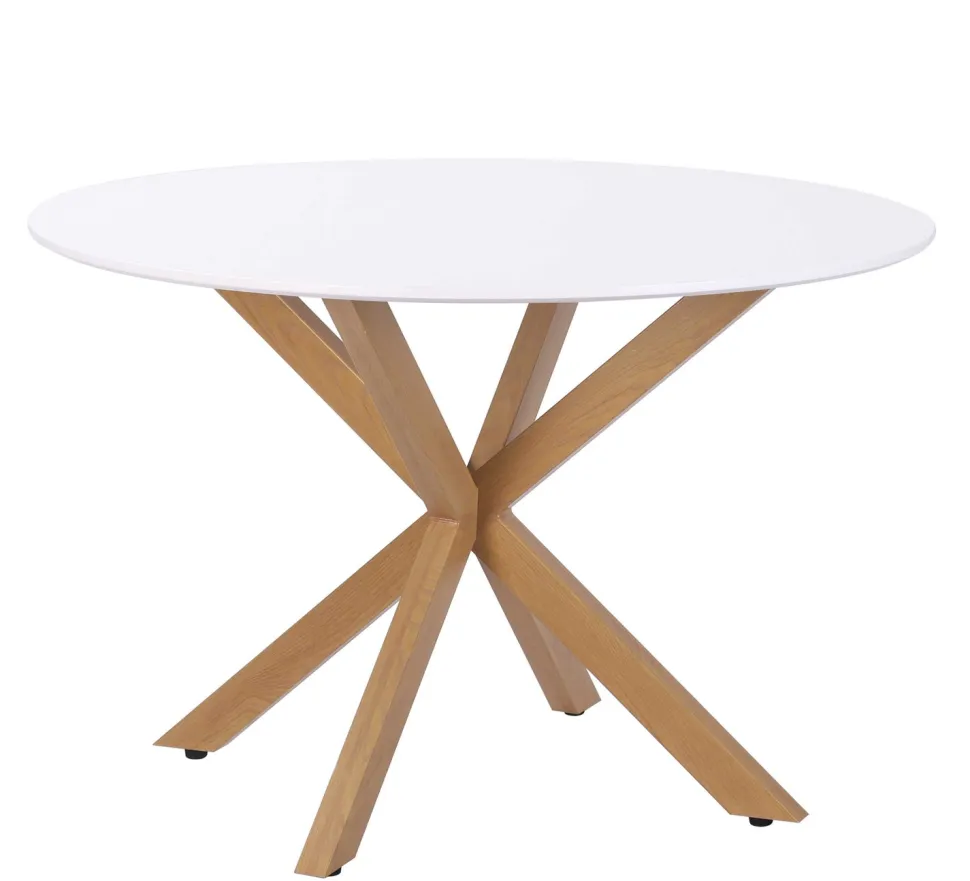Felix pyöreä ruokapöytä puunvärisillä metallijaloilla 110 cm