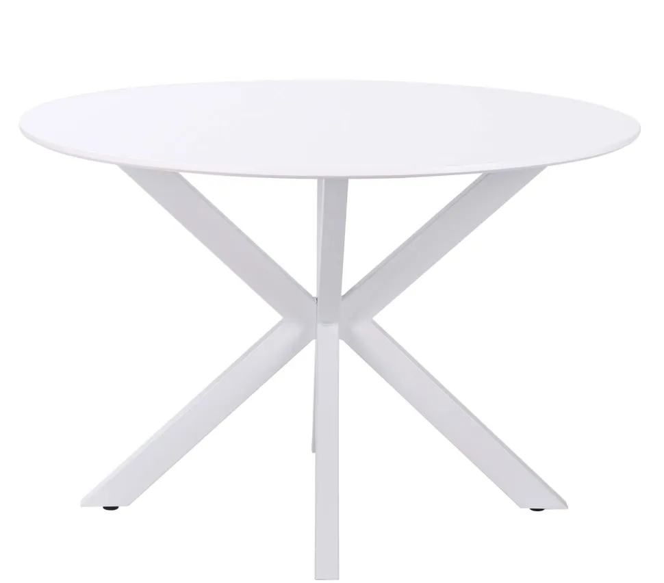 Felix pyöreä ruokapöytä valkoisilla metallijaloilla 110 cm