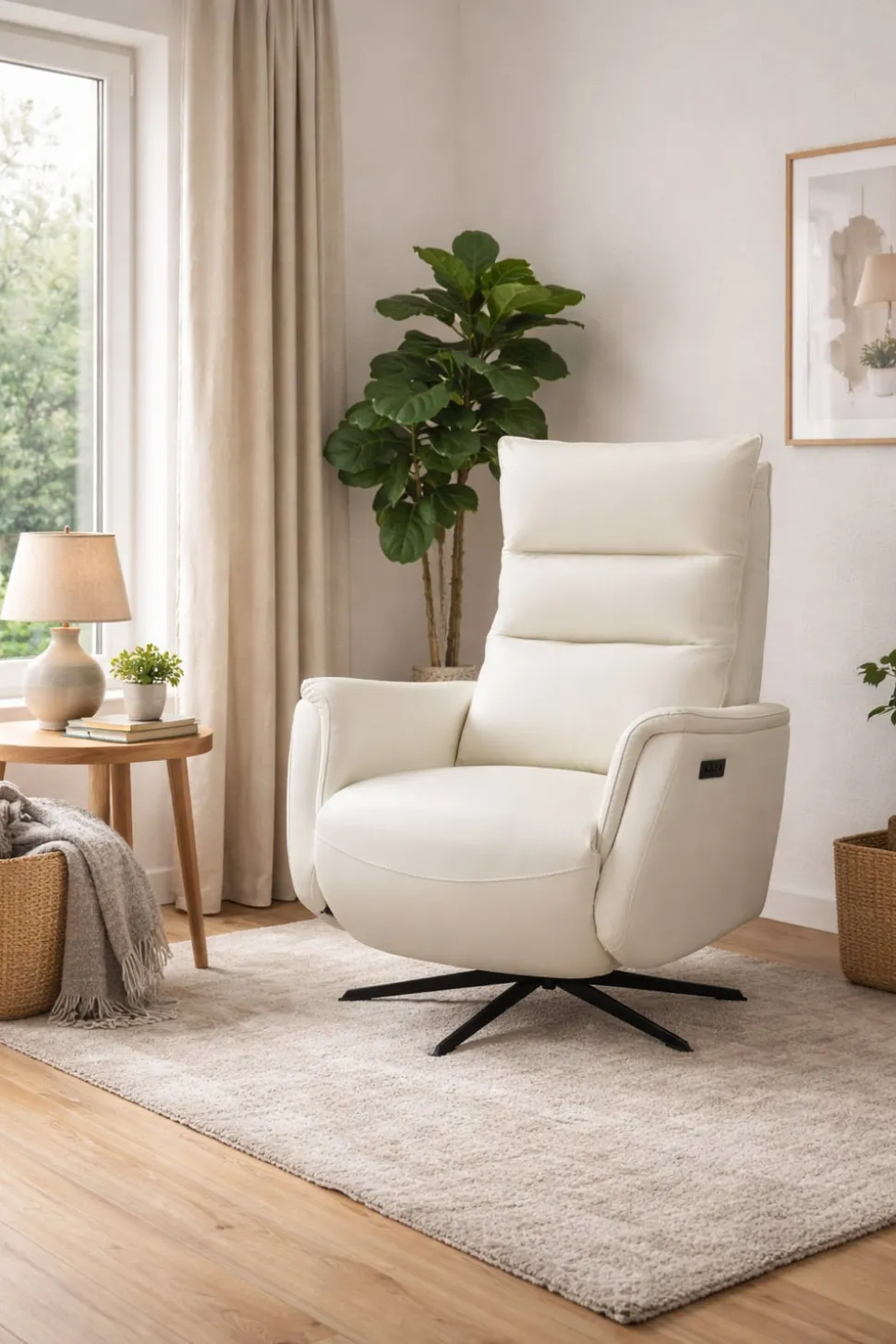 GENESIS NAHKAINEN RECLINER TUOLI SÄHKÖSÄÄDÖILLÄ, ERI VÄREJÄ