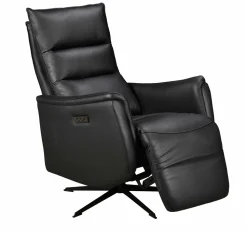 GENESIS NAHKAINEN RECLINER TUOLI SÄHKÖSÄÄDÖILLÄ MUSTA NAHKA