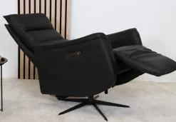 GENESIS NAHKAINEN RECLINER TUOLI SÄHKÖSÄÄDÖILLÄ MUSTA NAHKA