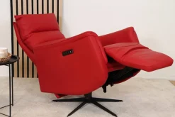 GENESIS NAHKAINEN RECLINER TUOLI SÄHKÖSÄÄDÖILLÄ PUNAINEN NAHKA