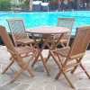 GOLDEN-TEAK PÖYTÄ 80 CM + 4 TUOLIA