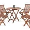 GOLDEN-TEAK PÖYTÄ 80 CM + 4 TUOLIA KÄSINOJILLA