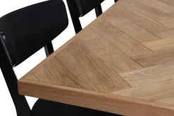 HERRINGBONE JATKETTAVA TAMMI PÖYTÄ KALANRUOTOKANNELLA + 6 RICO TUOLIA