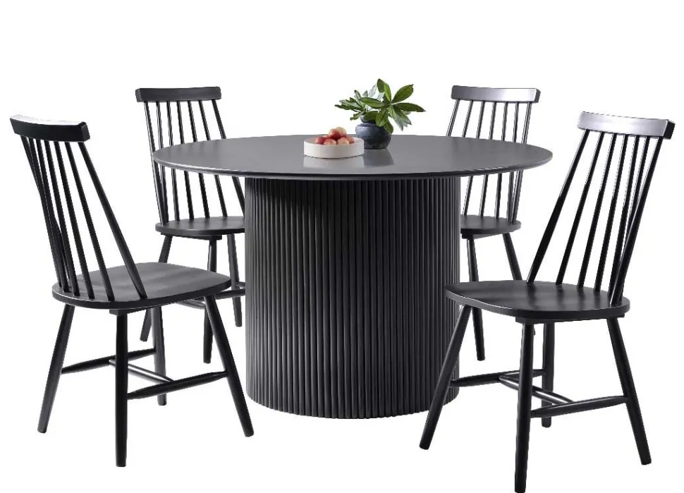 JANETTE 120 CM PYÖREÄ RUOKAPÖYTÄ + 4 ARMI PINNATUOLIA
