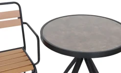 KASPER PYÖREÄ TERASSIPÖYTÄ + 2 CAFE TERASSITUOLIA NOJILLA