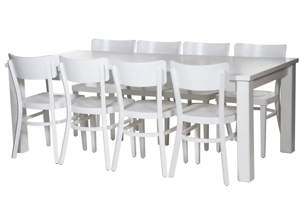 KOIVULA RUOKAPÖYTÄ 210X100 CM + 8 CAFE PLUS TUOLIA