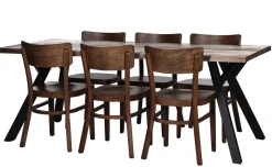LANA 200 CM LANKKUPÖYTÄ PUUJALOILLA + 6 CAFE PLUS TUOLIA