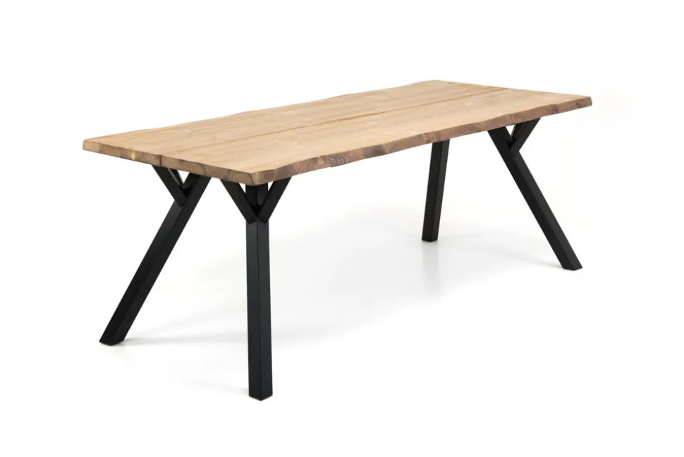 LANA 200 CM LANKKUPÖYTÄ PUUJALOILLA + 6 CROSSA LIGHT TUOLIA