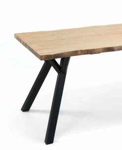 LANA 150 CM LANKKUPÖYTÄ PUUJALOILLA + 4 CROSSA TUOLIA ISTUINPEHMUSTEILLA