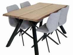 LANA 150 CM LANKKUPÖYTÄ + 4 PYÖRIVÄÄ NORDHAM TUOLIA KANGASVERHOILTUNA