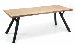 LANA LANKKUPÖYTÄ 200 CM PUUJALOILLA + 6 ARMI PINNATUOLIA