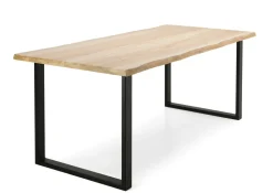 LANA LANKKU RUOKAPÖYTÄ SAARNI KANNELLA 140x90 METALLIJALALLA