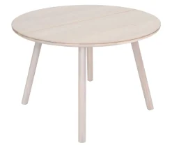 LANA PYÖREÄ TAMMI RUOKAPÖYTÄ 115 CM KORISTEREUNALLA JA PYÖREILLÄ OLIVIA JALOILLA