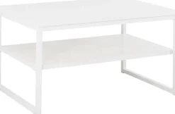 LINE SOHVAPÖYTÄ 90 X 60 CM VALKEALLA RUNGOLLA
