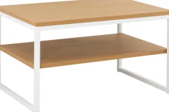 LINE SOHVAPÖYTÄ 90 X 60 CM VALKEALLA RUNGOLLA