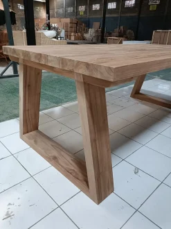 Marcelo Tiikki ruokapöytä 200x100cm + 6 Marcelo Teak tuolia, paksua massiivitiikkiä!