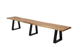 MASSIVE 250 CM JÄTTI ACAZIA LANKKUPENKKI METALLIJALOILLA