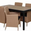 MILANO ARTWOOD PÖYTÄ + 4 LARGO POLYROTTINKI TUOLIA LUONNONVÄRI
