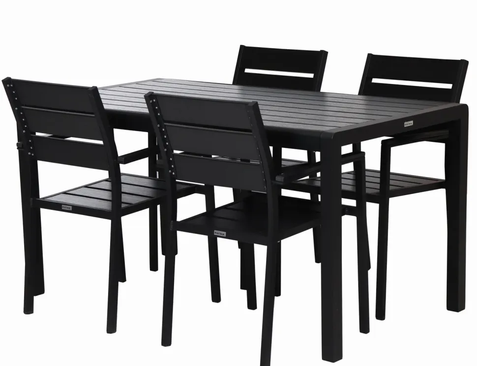 MILANO ARTWOOD PÖYTÄ + 4 MILANO TUOLIA KOKOMUSTA